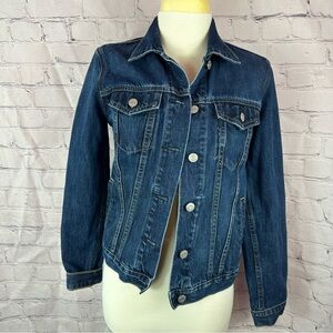 GAP Blue Trucker denim Jean Jacket Contrasting Stitching sz XS icon JKT cotton